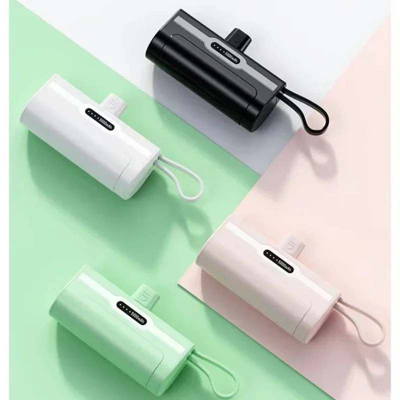 5000mAh Capsule Power Bank Pocket Small Portable Lightning and Type C 10W Fast Charging Lipstick Portable Power Bank