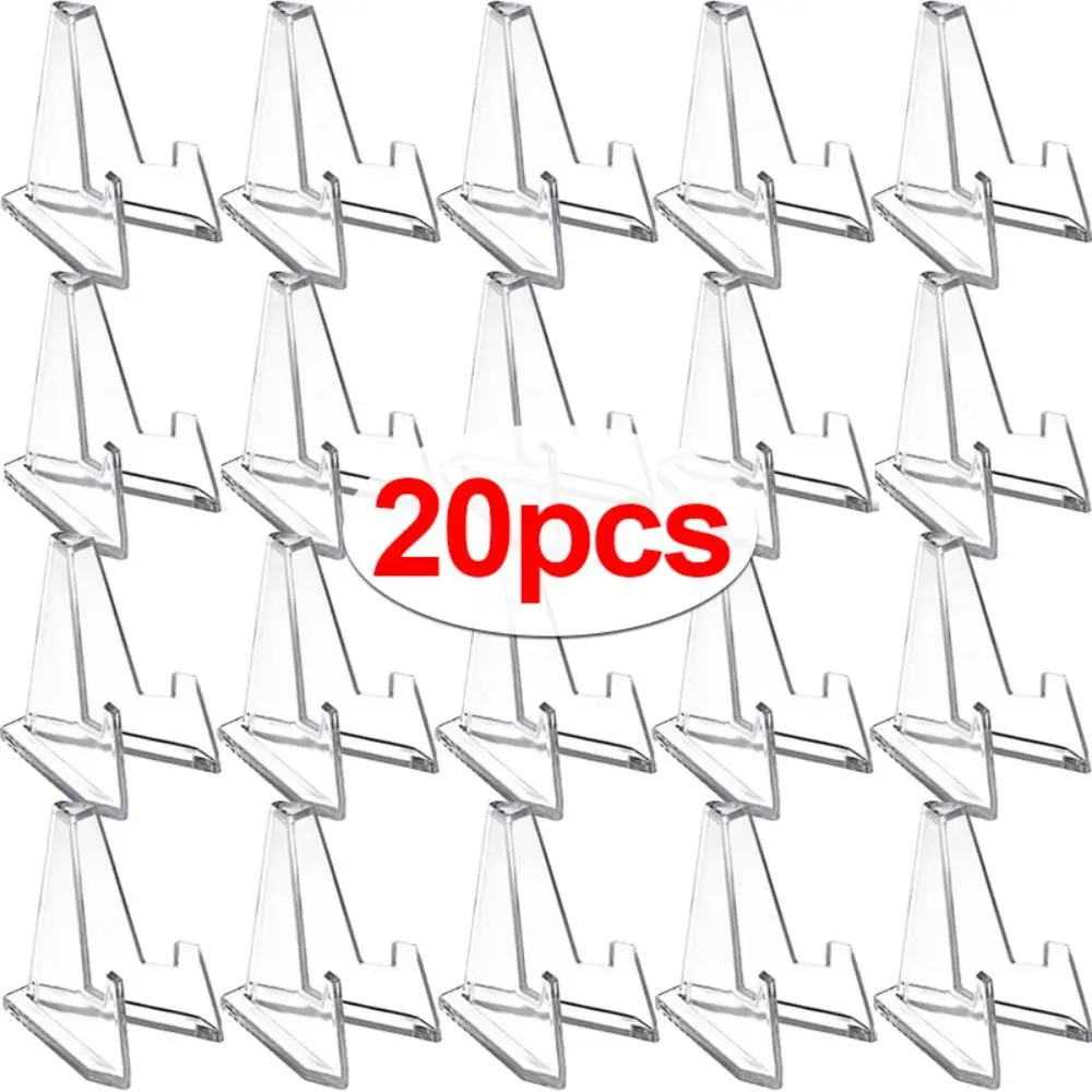 Clear Acrylic Coin Display Stand Holder Triangle Storage Small Easel Rack Capsule Support Multifunction for 10/20Pcs