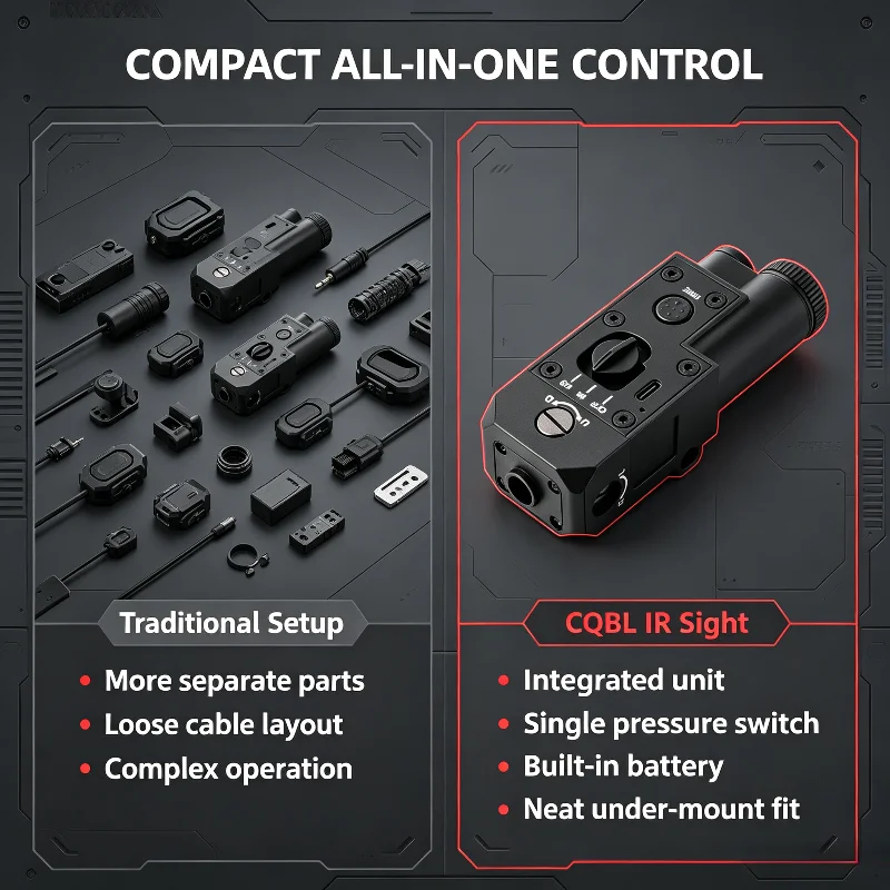 Compact Nylon CQBL Locating Sight Controllable Red Beam Fit Hobby Model Under Mount Rail Toy Supply