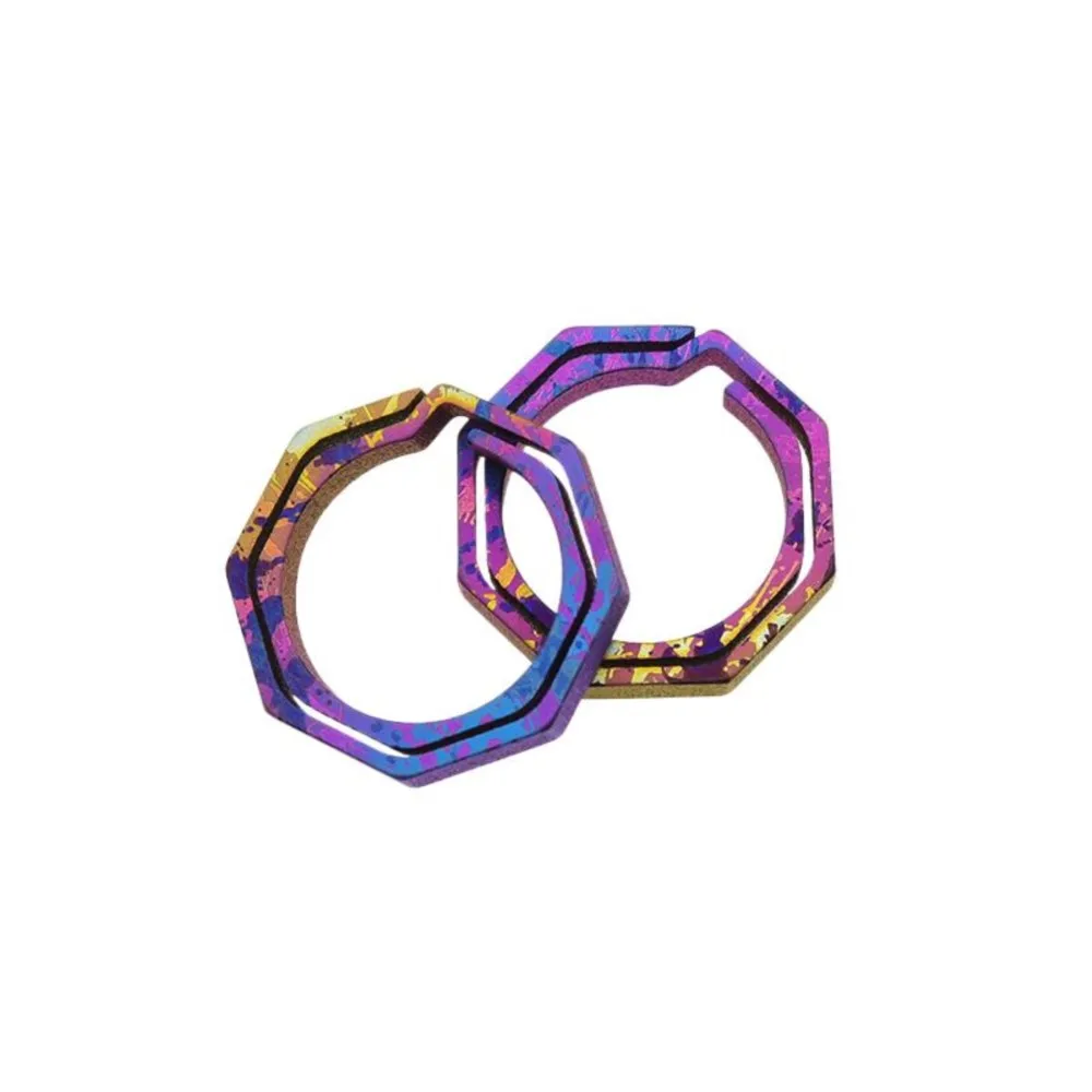 20MM Small Colourful Titanium Keyring Octagonal Pendant Buckle Key Quick Release Pendant Buckle Car Keychian Accessories