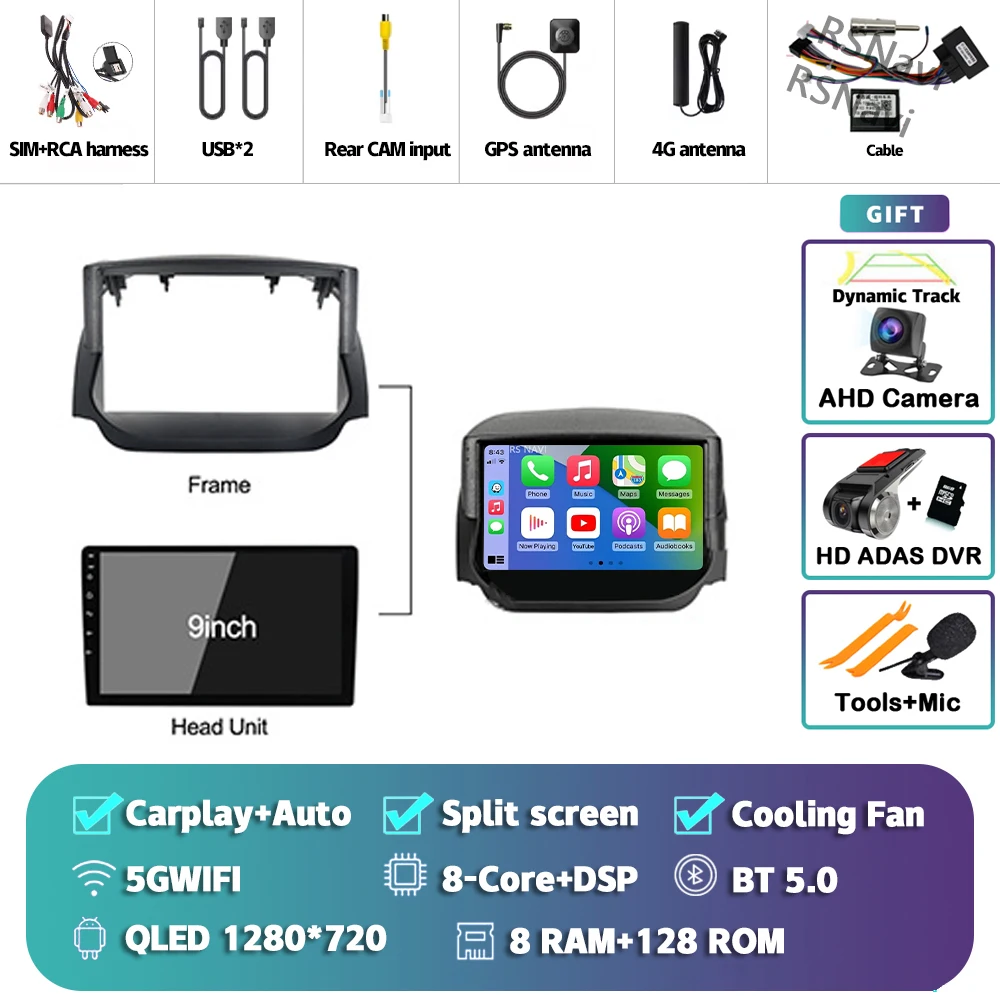 Android 15 Carplay Auto 2 K Scherm Autoradio Multimedia Speler Voor Ford Ecosport 2013-2017 DSP 2din autoradio Stereo Qualcomm