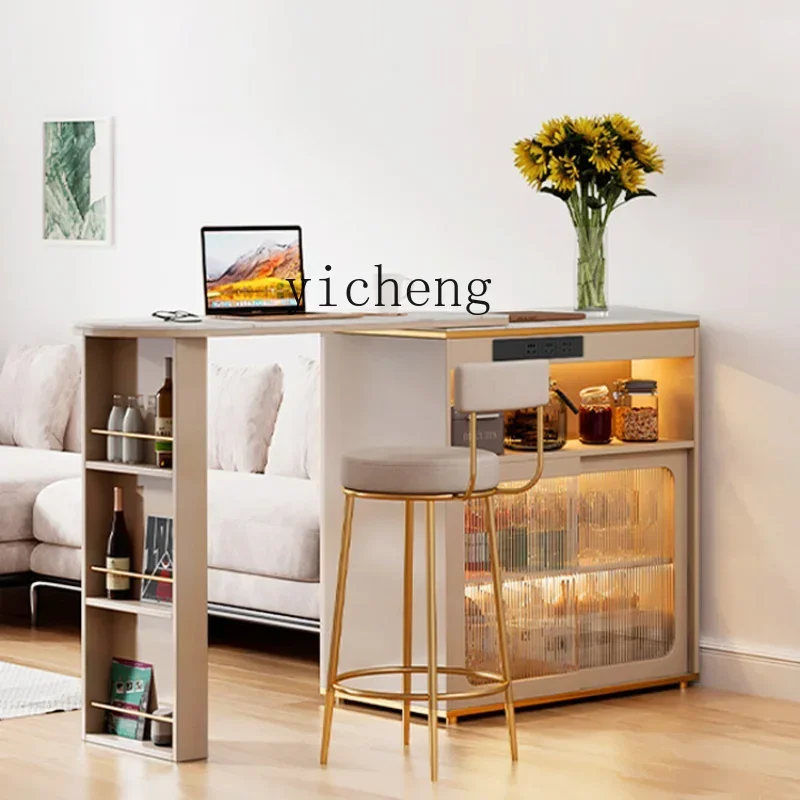 

Bar Counter Household Living Room Partition All-in-One Cabinet Movable Desktop Retractable Family Sofa Side Cabinet