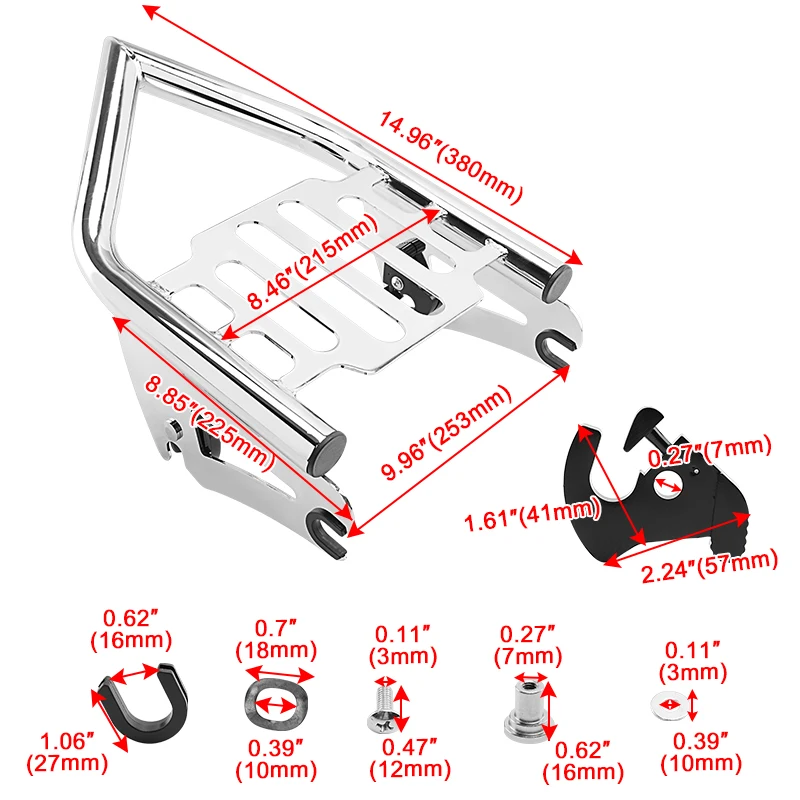 ل هارلي بجولة شارع الإنزلاق الطريق الملك الطريق الإنزلاق إلكترا الإنزلاق 2009-2024 دراجة نارية كروم انفصال الشبح رف أمتعة
