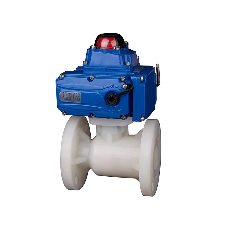 PVDF High-Platform Flange Ball Valve with Electric/Pneumatic Actuator and Support Straight-Through Integrated Valve