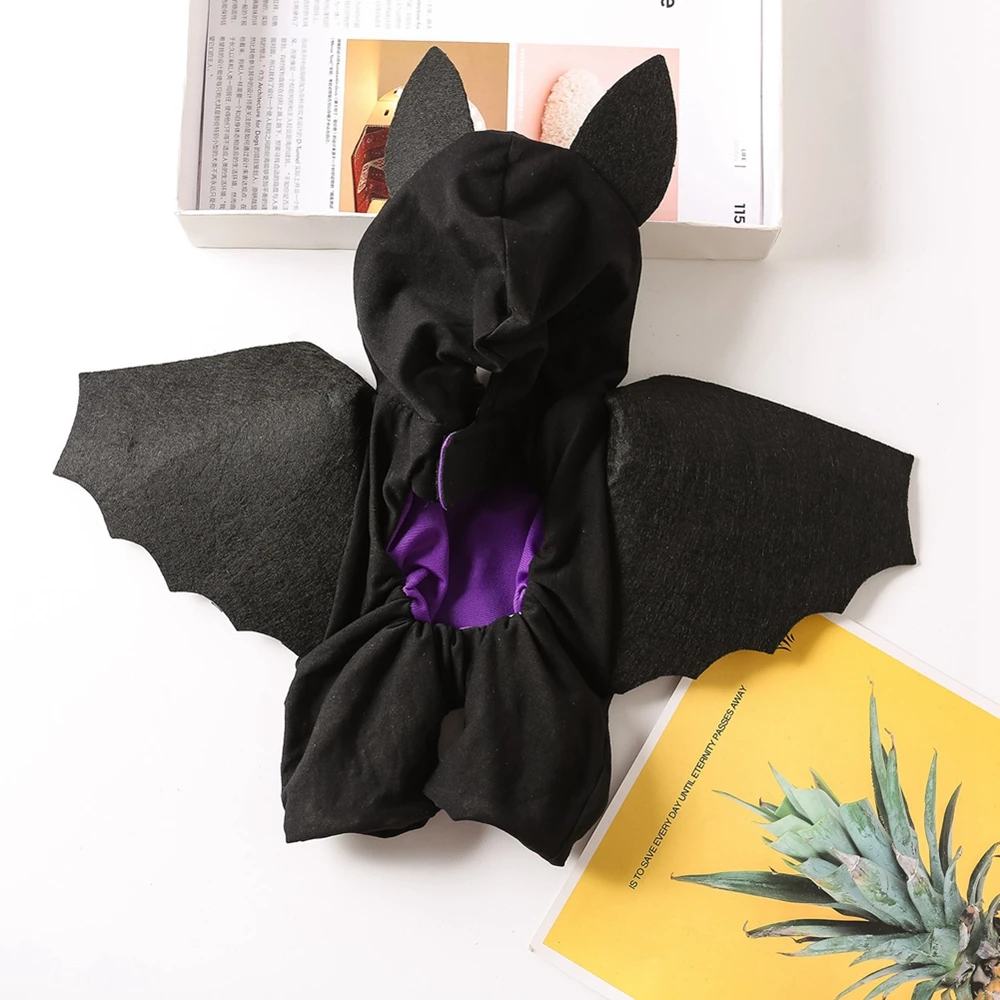 Funny Halloween Skull Black Bat Cosplay Dog Hoodies for Small Dogs Winter French Bulldog Jacket Chihuahua Pet Dogs Costume