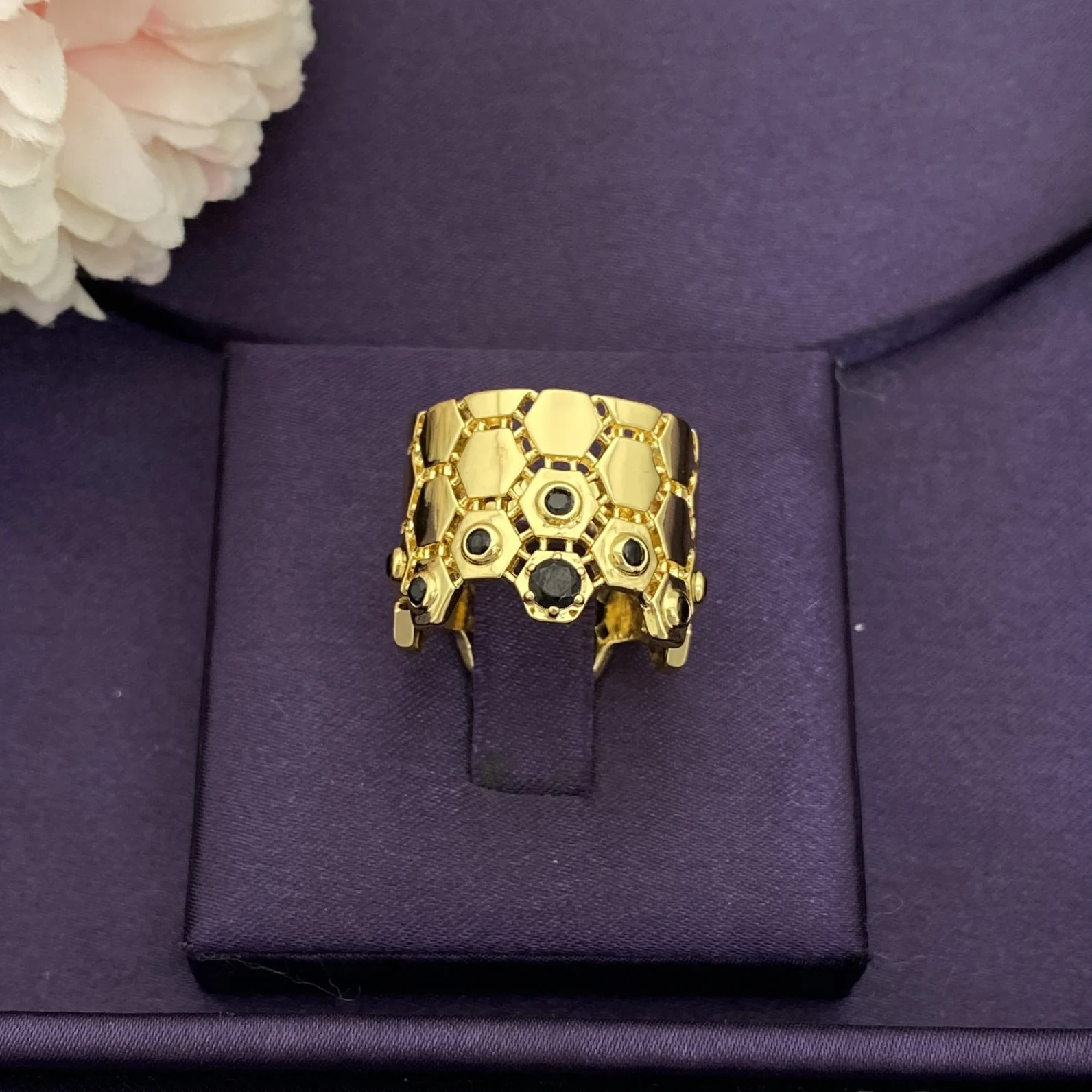 HY Gold-plated black Zirco Gold-plated Zircon 4 bridal necklaces, earrings, bracelets, rings, super stylish Dubai Libya hot item view 4