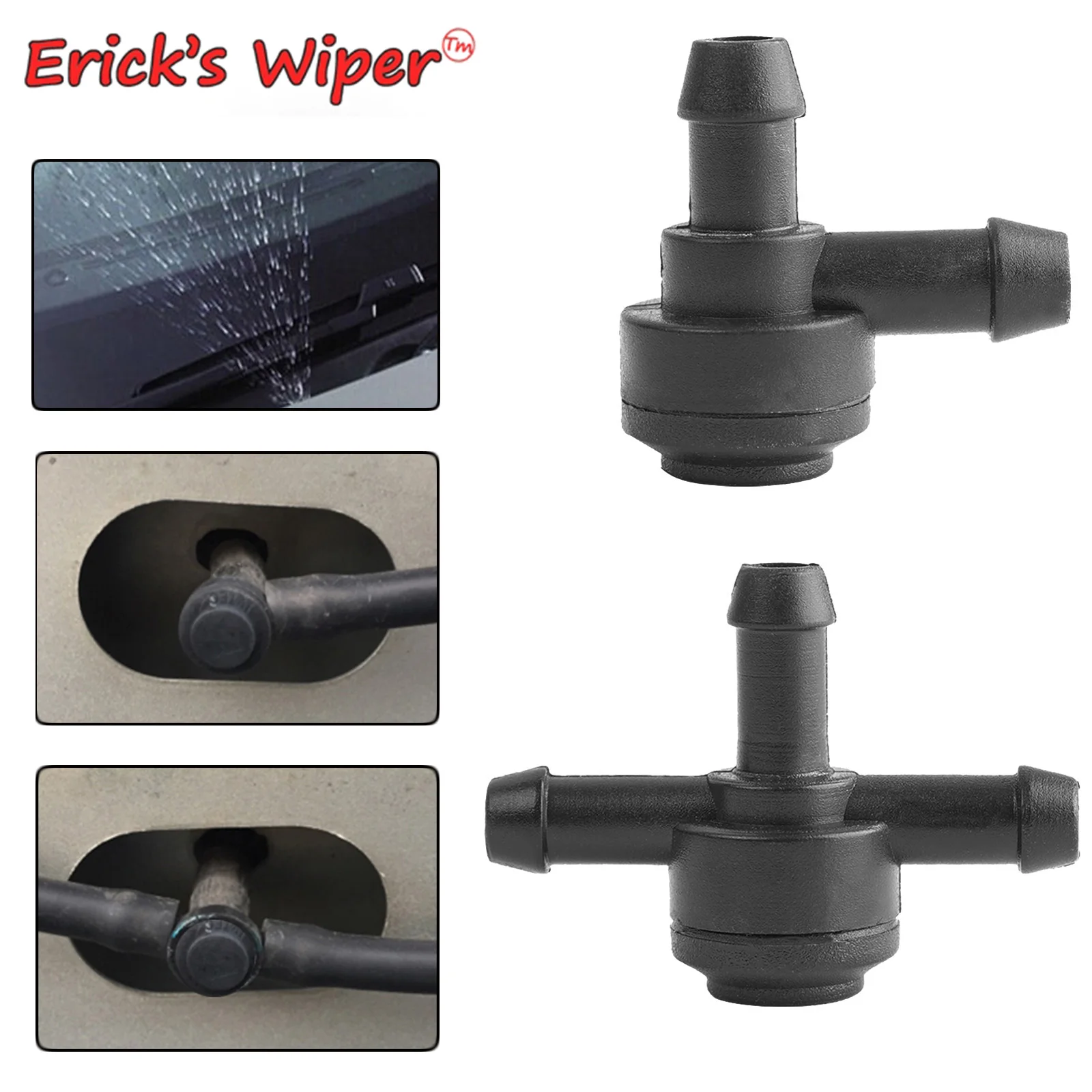 Erick\'s Wiper 2Pcs Windshield Washer Connector Hose Valve Check For Volvo C30 C70 S40 S60 S70 S80 V50 V70 XC60 XC70 XC90 2/3 Way