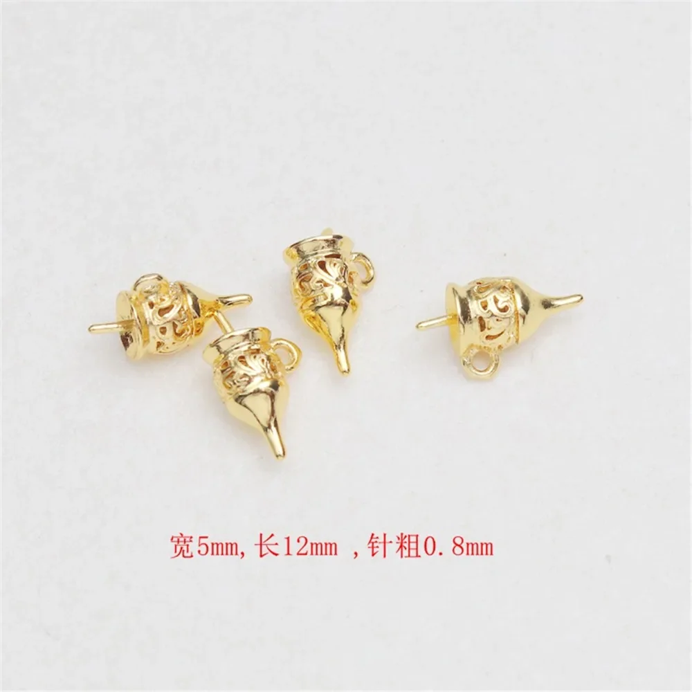 

14K Bag Gold Color Zircon Multi-key Bead Bucket Bead Bracelet Necklace Gasket Diy Jewelry Charm Accessories