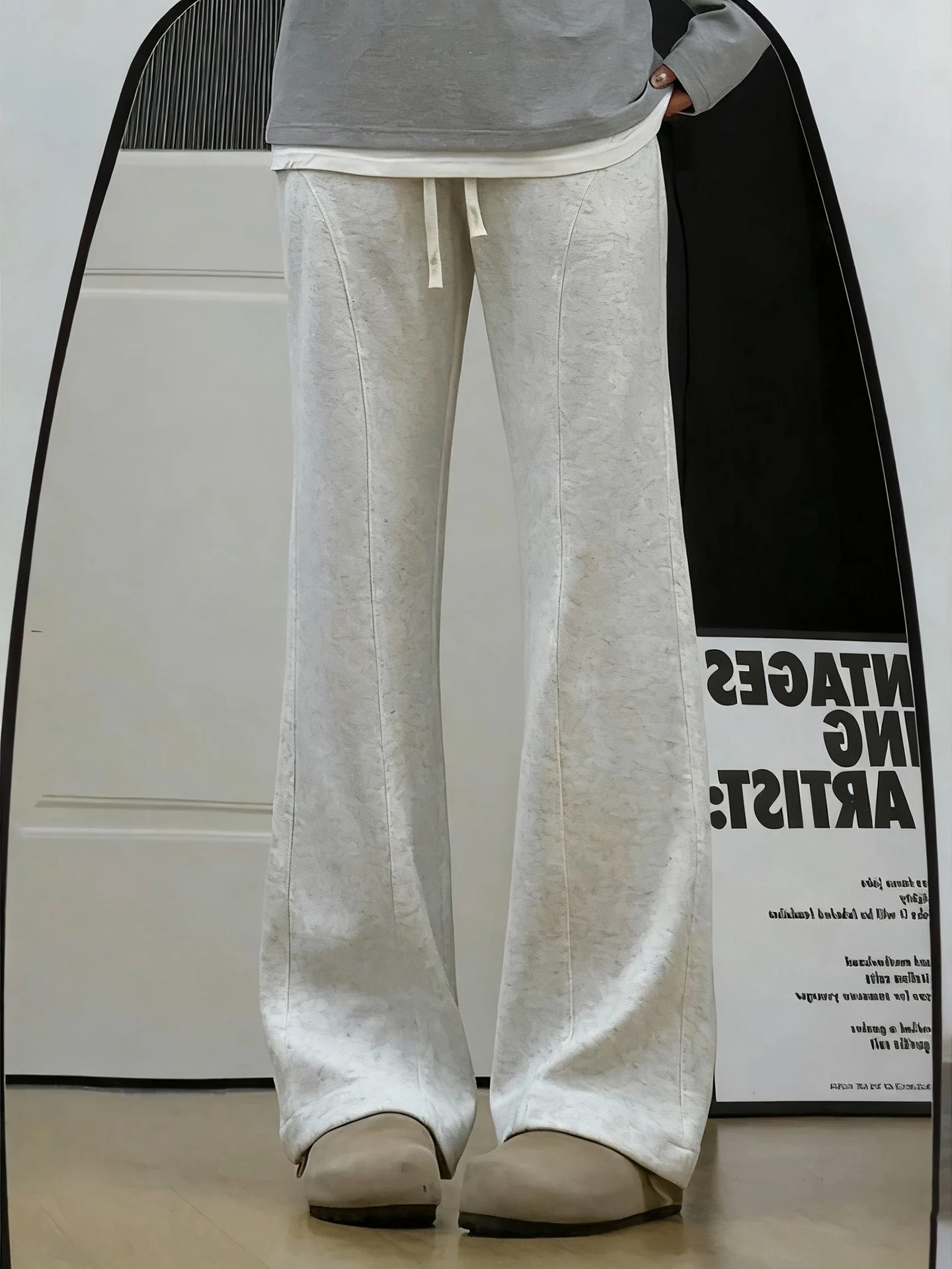 

Мужские спортивные брюки Heavyweight Floral, осенний дизайн, скошенный крой, прямые штанины, расклешенные, повседневные брюки Cleanfit