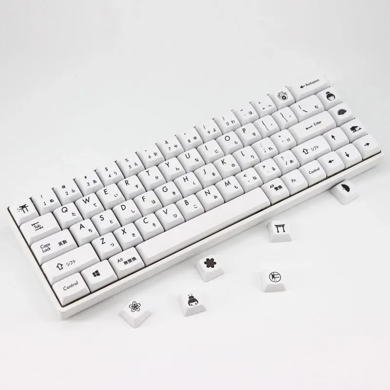 133 Keys Minimalist White Japanese Keycaps Set XDA Profile Key Caps PBT Dye Sublimation Keycap For MX Switch Mechanical Keyboard