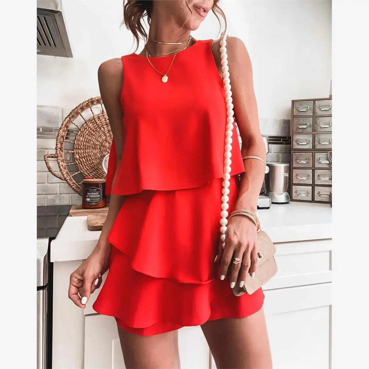 Combinaison décontractée printemps-été 2023, vêtements de maison asymétriques, jambe droite, tissu fin, longueur mi-taille, costume pour femmes