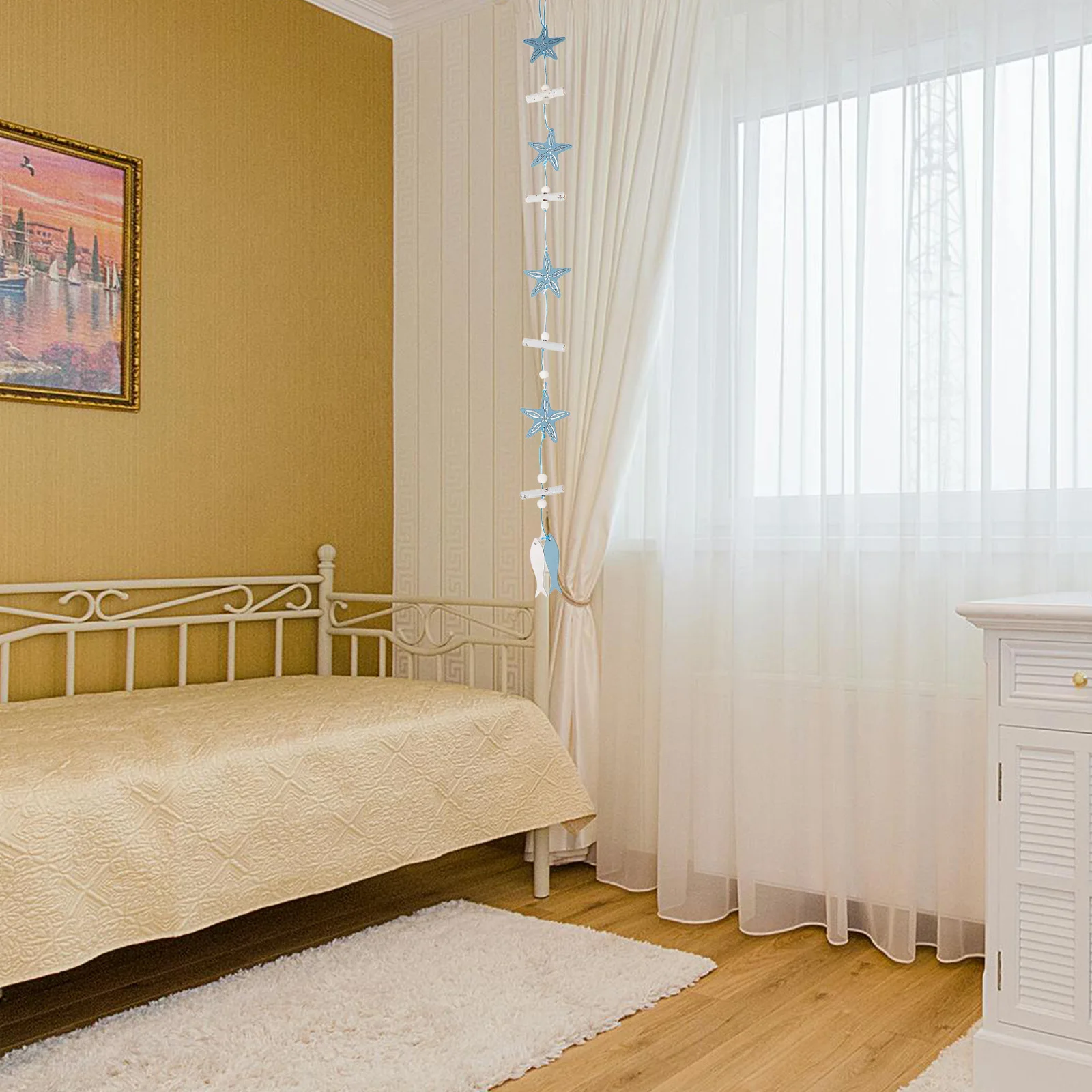 

Nautical Style Wooden Wall Art Decor Hanging Marine Animal Pendant for Home Indoor Outdoor Mediterranean Theme Decorations