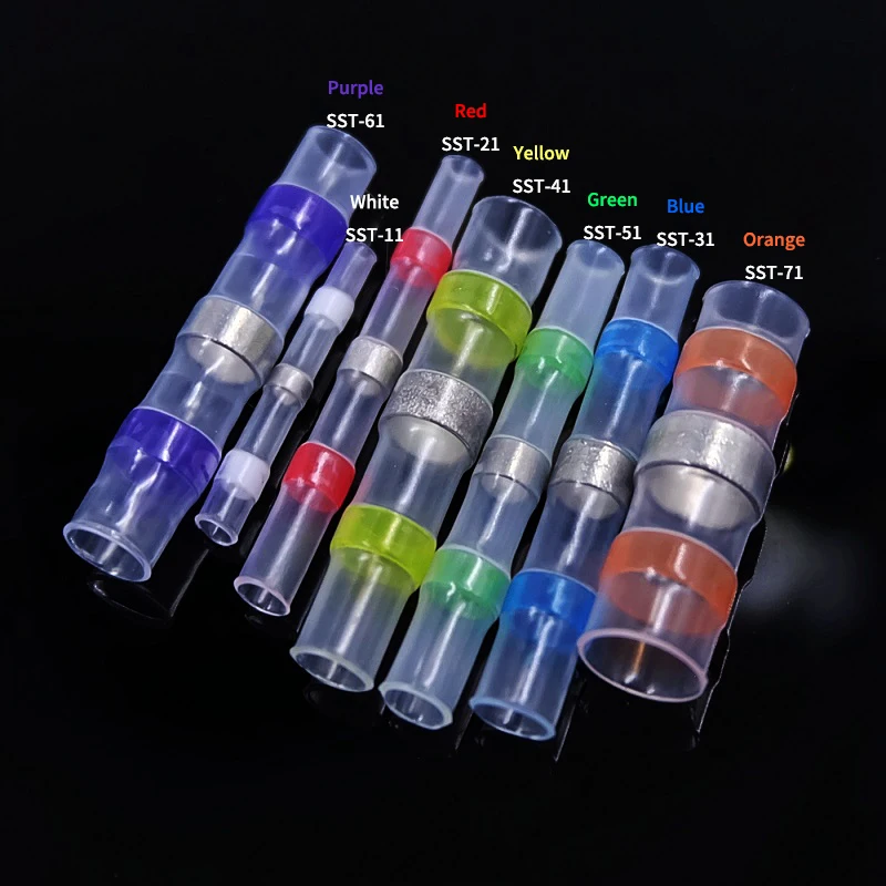 Solder Seal Wire Connectors 3:1 Heat Shrink Insulated Electrical Wires Terminals Butt Splice Waterproof 10/20/30//50/100/300pcs