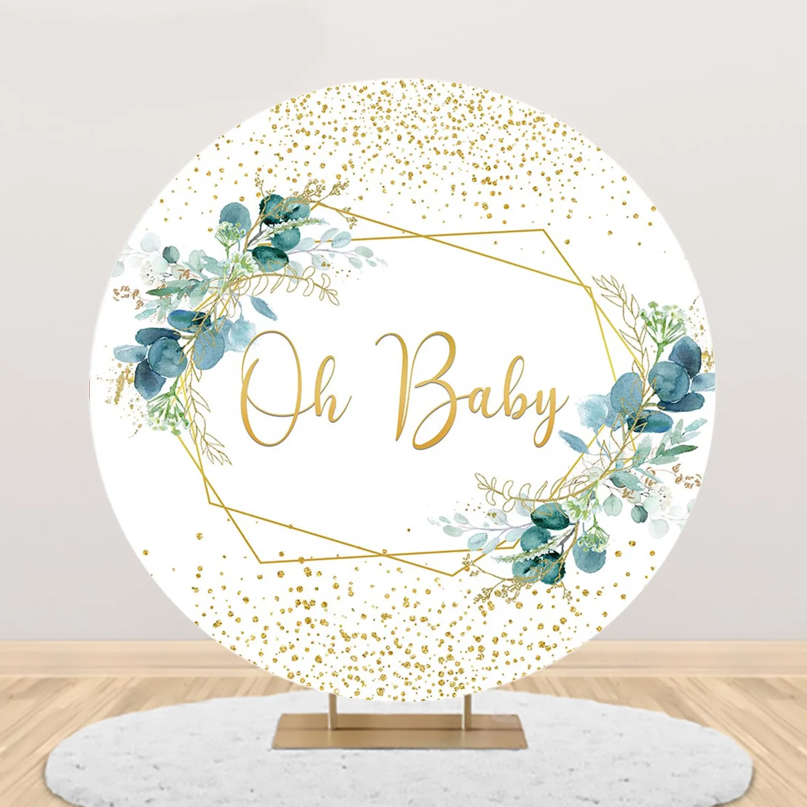 AIBIIN Round Arch Backdrop Cover Bear Baby Shower Party Decor Flower Boy Girl Photography Background Pregnant Portrait Photozone