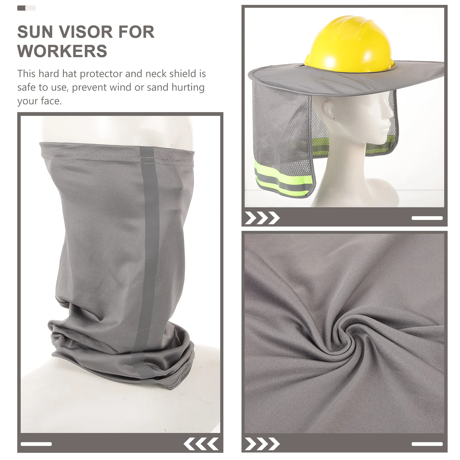 

1 set 1 Set Visor Neck Shield Full Brim Construction Cover Shade Protector For Outdoor Workers Lightweight Wind Sand