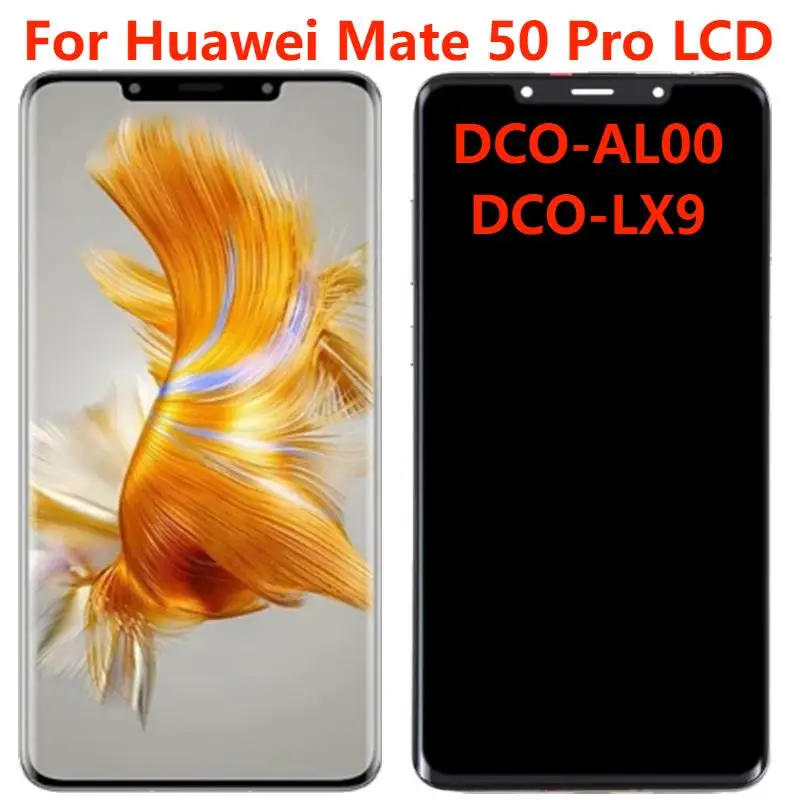 

ЖК-дисплей с рамкой для Huawei Mate 50 Pro, оригинальный дисплей 6,74 дюйма DCO-AL00, сенсорный ЖК-экран с дигитайзером в сборе, запасные части