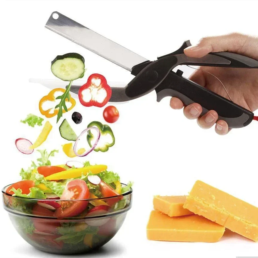 

Tijeras para alimentos 2 en 1, tablero acero inoxidable para Chef inteligente, herramienta cocina para carne verduras