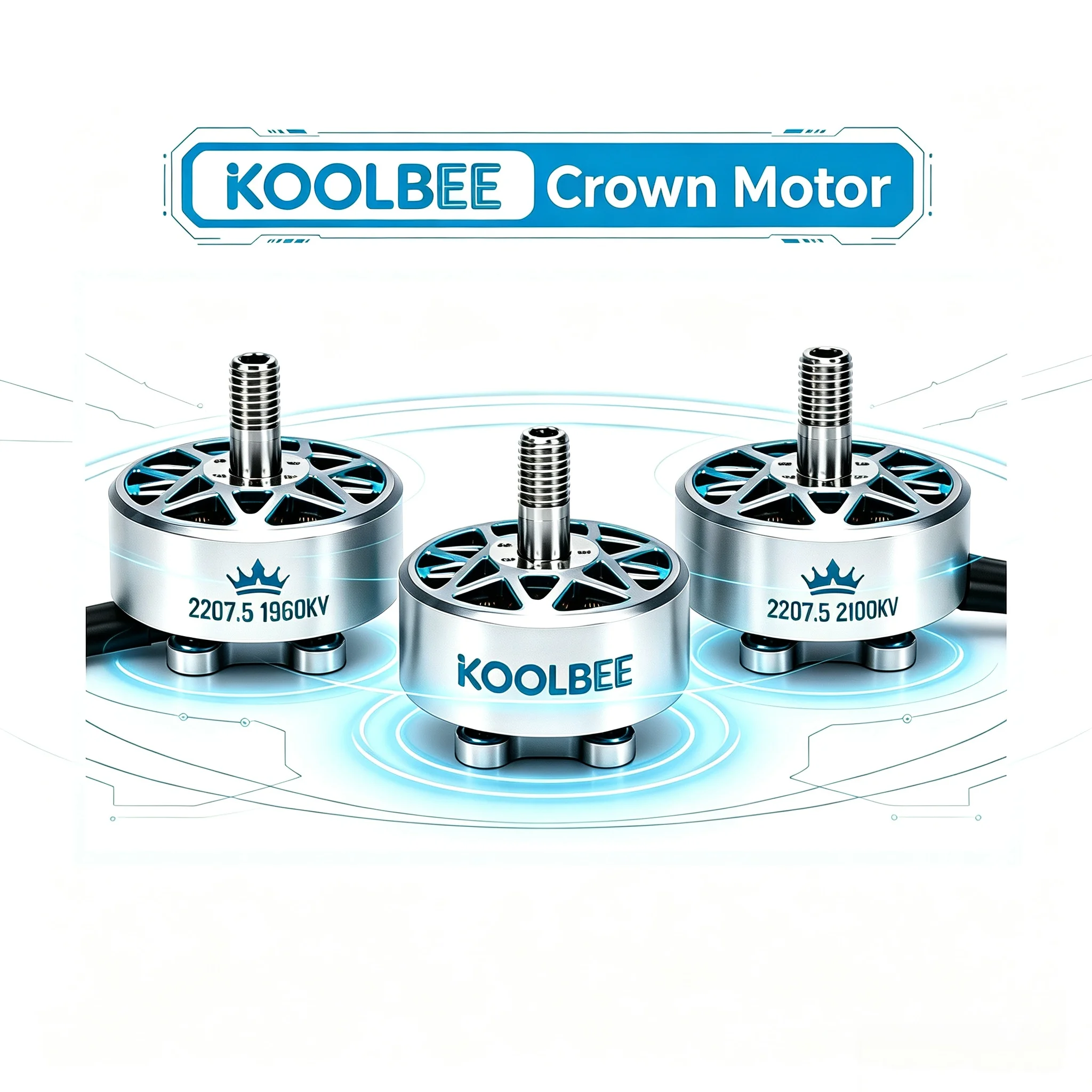 KOOLBEE 2207.5 Brushless Motor 1960KV 2100KV 6S Lipo for 5‑inch Prop RC FPV Freestyle Racing Drone