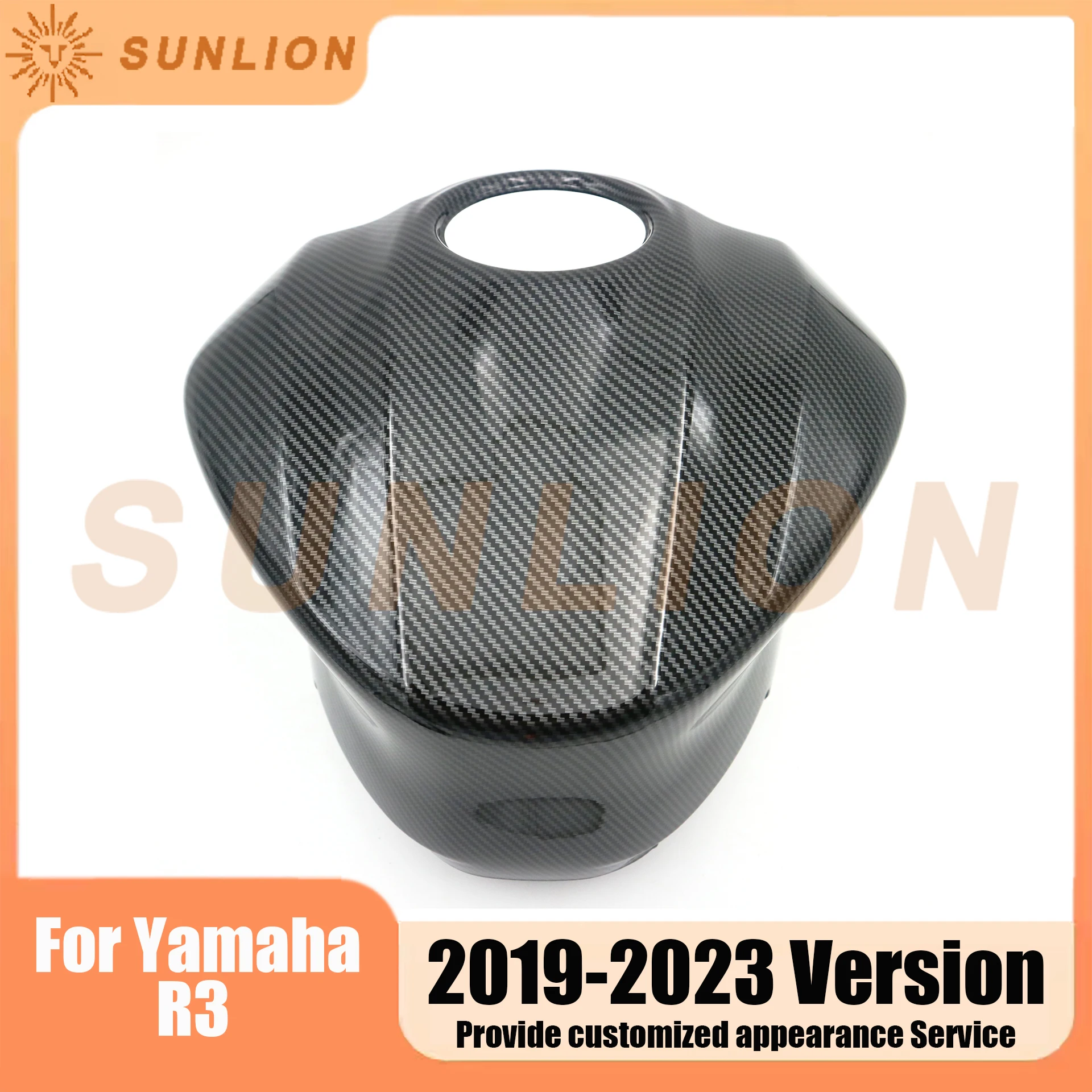 Carbon Fiber Painted Look Refit Increase In Height Motorcycles Fuel Gas Tank Cover Shell For YAMAHA R3 2019 2020 2021 2022 2023