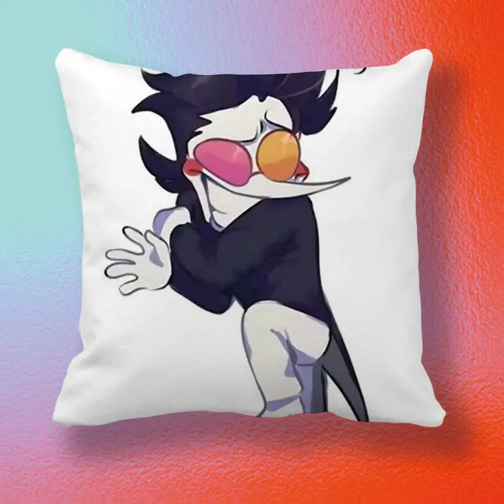 Deltarune Spamton Brooch Funny TV Head   Double-sided printed pillow cover Solid color minimalist pillowcase