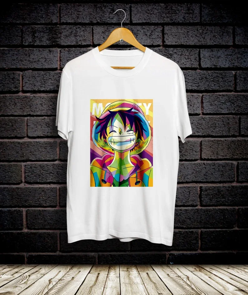 

Men's One Piece Luffy Zoro T Shirt Cotton Crew Neck Short Sleeve Tops Tee Casual Clothing Vintage Harajuku Hip Hop Couple Unisex