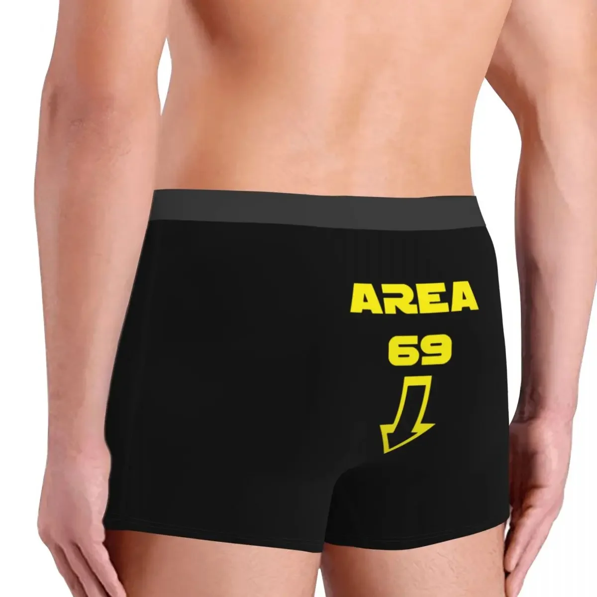 Area 69 Down Here Unterwäsche für Männer, sexy Aufdruck, individuelle Boxershorts, Shorts, Höschen, atmungsaktive Unterhose