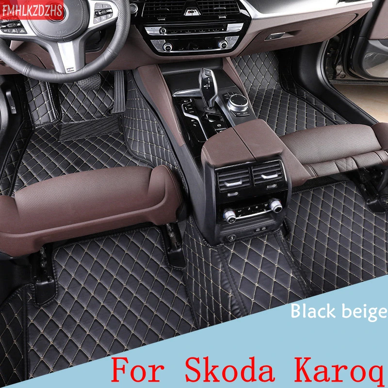 FMHLKZDZHS Custom Car Floor Mats For Skoda Karoq Auto Carpets Foot Coche Accessorie