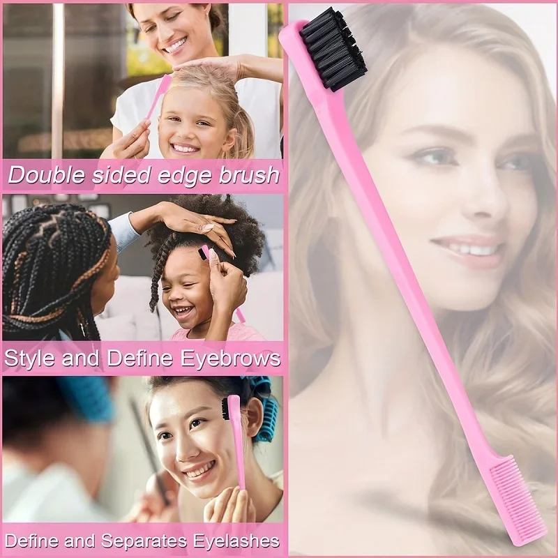 7-teiliges Friseur-Werkzeug-Set mit Borsten, Rattenschwanz, Kantenkamm, Augenbrauenbürste mit Flechter, Pferdeschwanz, Creator, Wassersprüher, Styling-Set – Detail 4