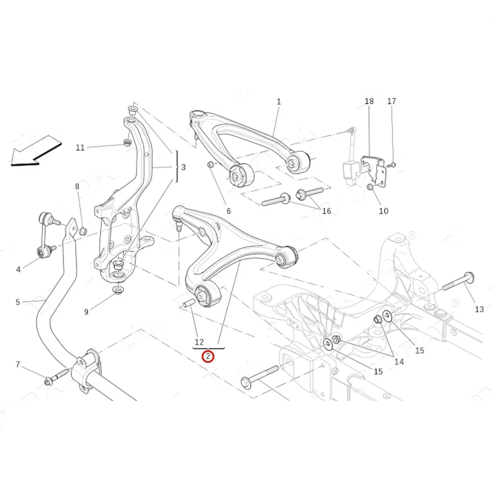 Front Lower Left or Right Suspension Control Arm Triangle For Maserati Quattroporte Ghibli M156 670107802  670107803