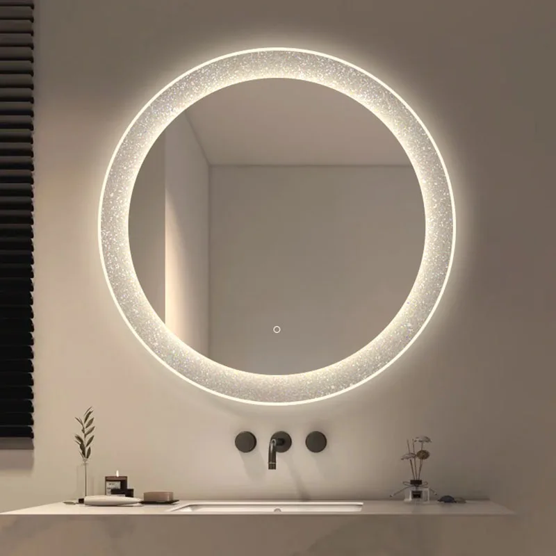 Smart LED Bathroom Mirror with Lights Round Wall Mounted Vanity Mirror with Touch Sensor Backlit Makeup Mirror Bathroom Decor