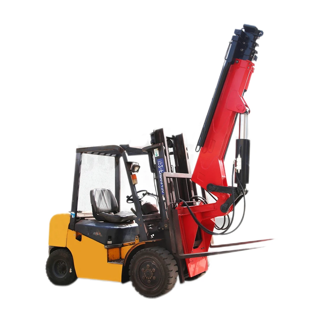 3 ton-12ton hydraulic telescopic lifting forklift flying arm crane modified forearm crane off-road forklift folding tilting boom 