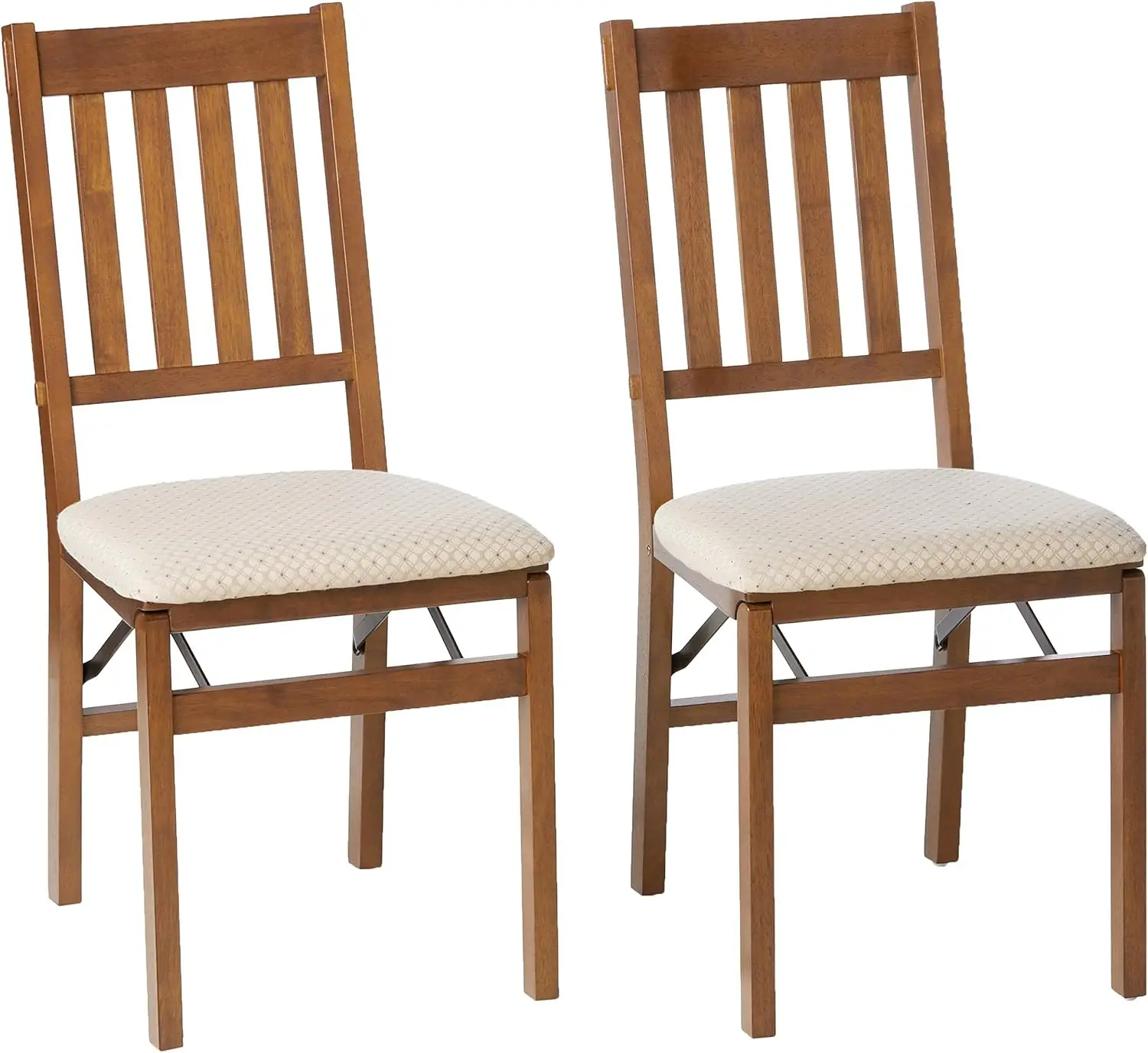 Arts and Craft Folding Chair Fruitwood Finish, (Set of 2) , 22.5 in x 17 in x 35.5 in