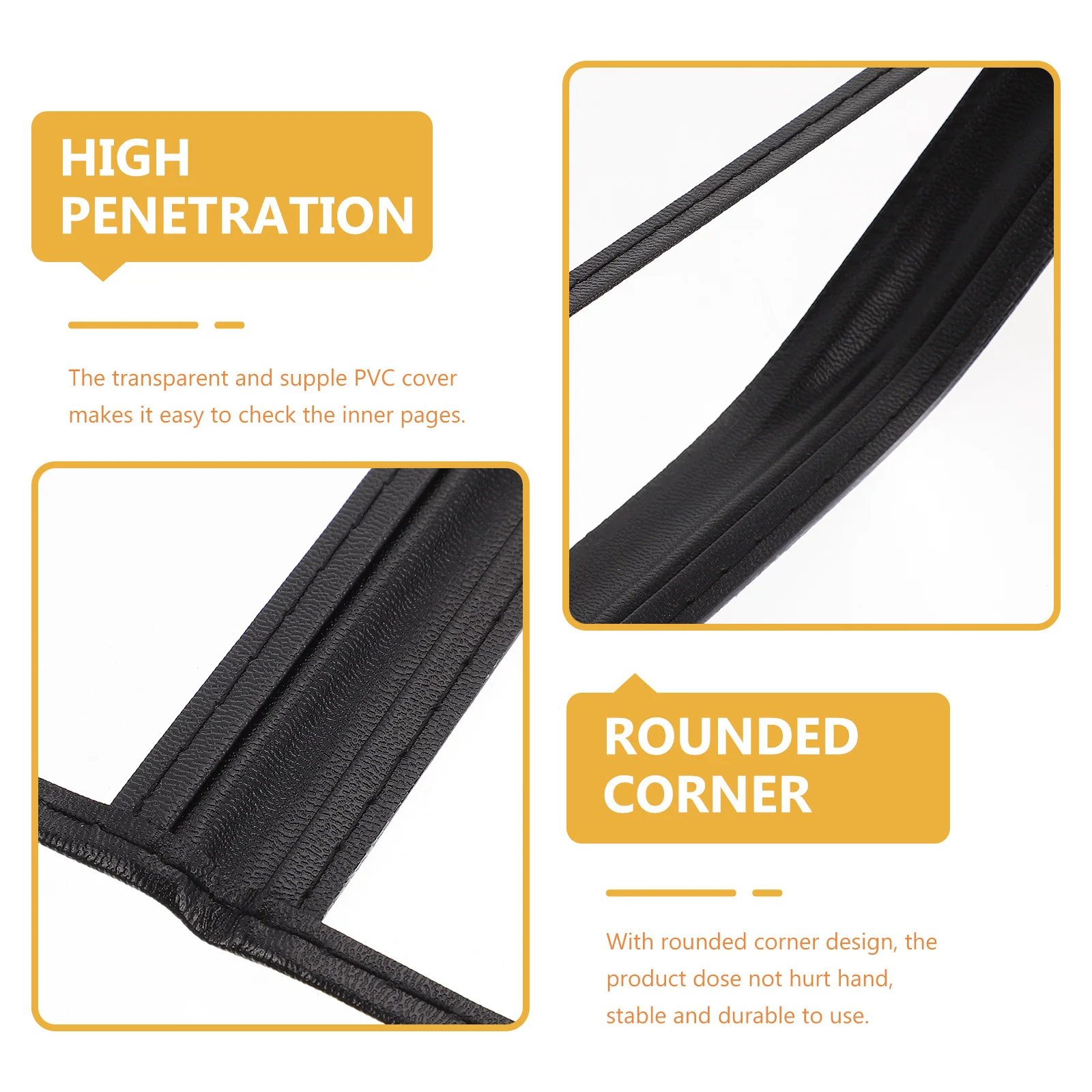 

2Pcs Transparent PVC Menu Cover Looseleaf Binder Easy Clean Portable Storage Menu Covers PVC Binder Folder Cover