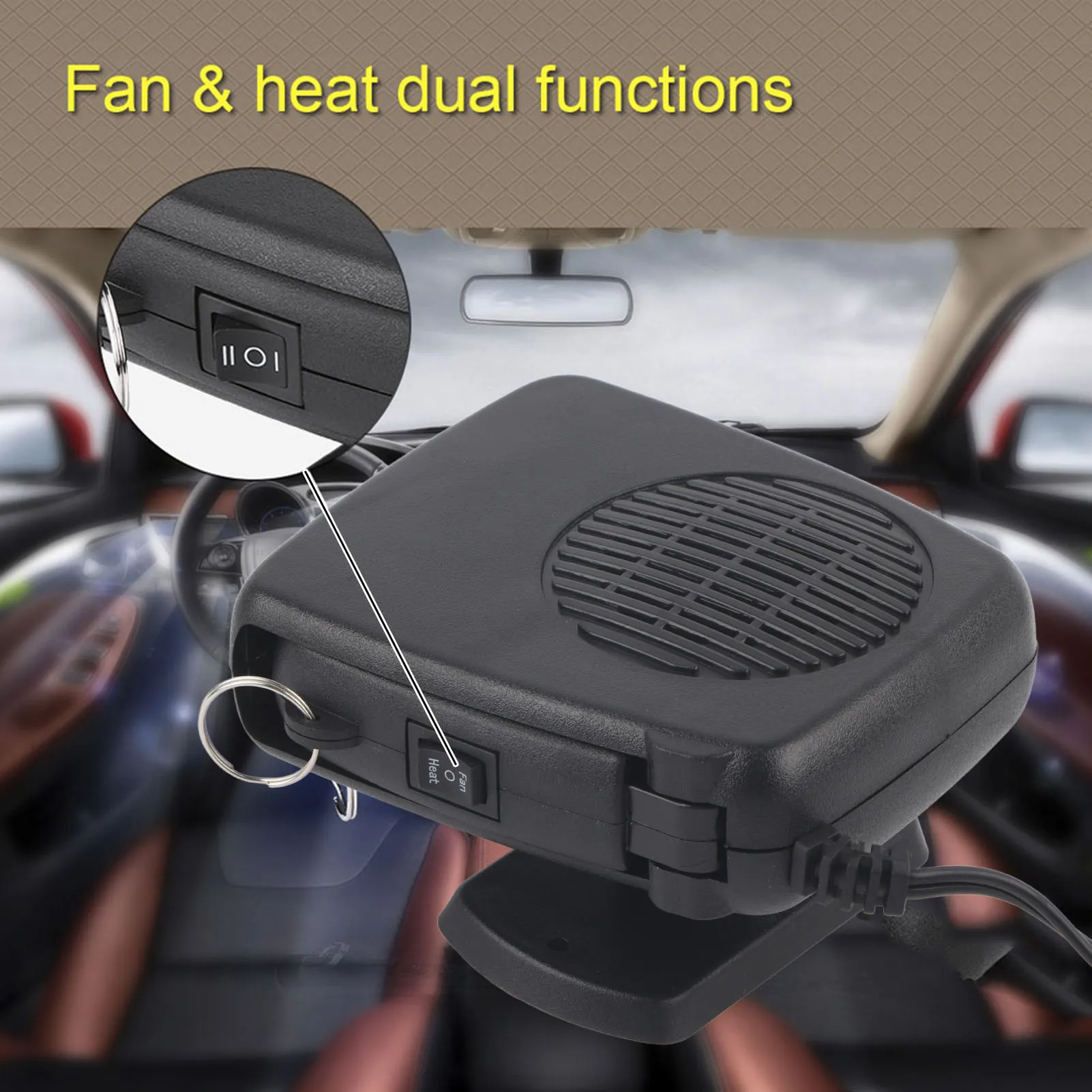 12V 200W Car Portable 2 in 1 Ceramic Heating Cooling Heater Fan Defroster Demister  Car Cooling Fan Car Fan Car Heater