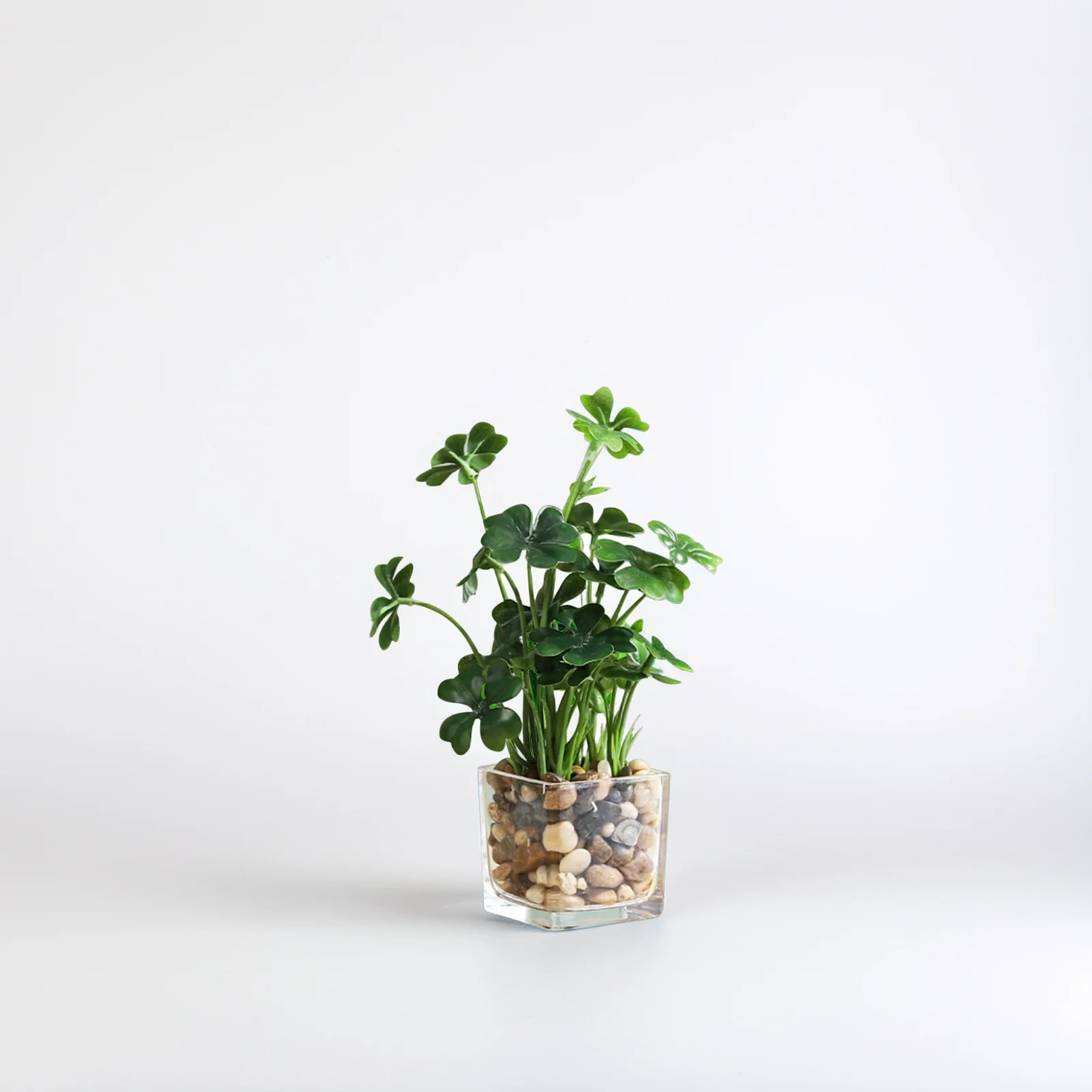 

1Pcs Simulation Bonsai Artificial Potted Plant Long Term Use Attractive Decorative Four Leaf Clover Style Home Office