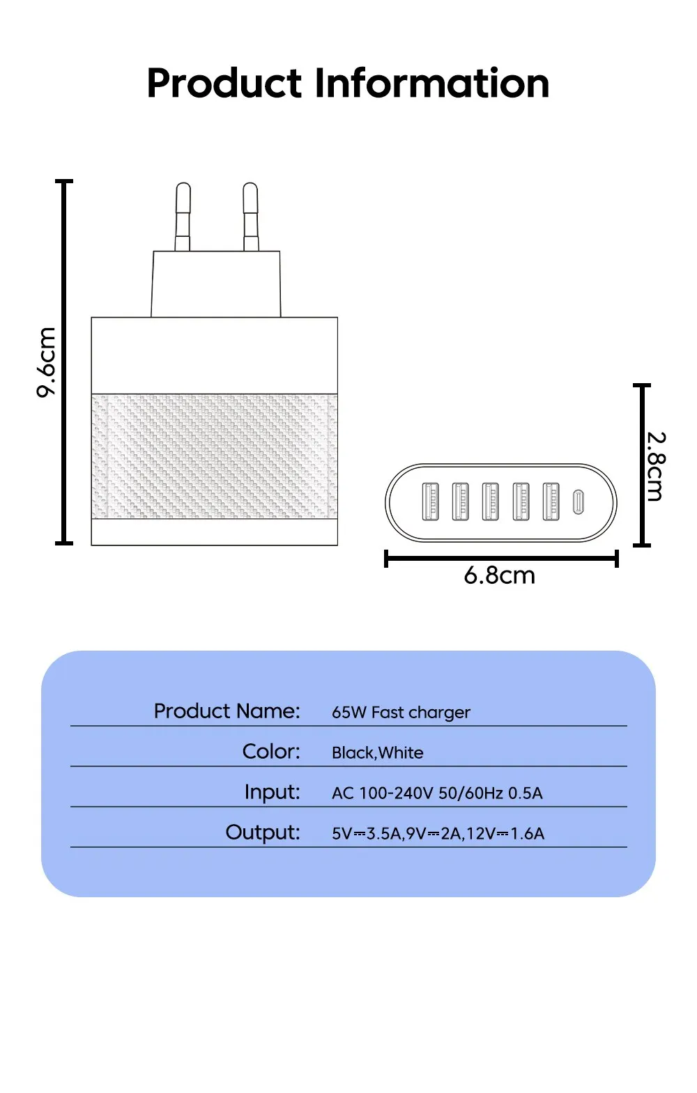 3.1A 5Ports USB Charger PD Charging Adapter For Xiaomi iPhone 13 Samsung Mobile Phone Plug Charging QC 3.0 Wall Charger