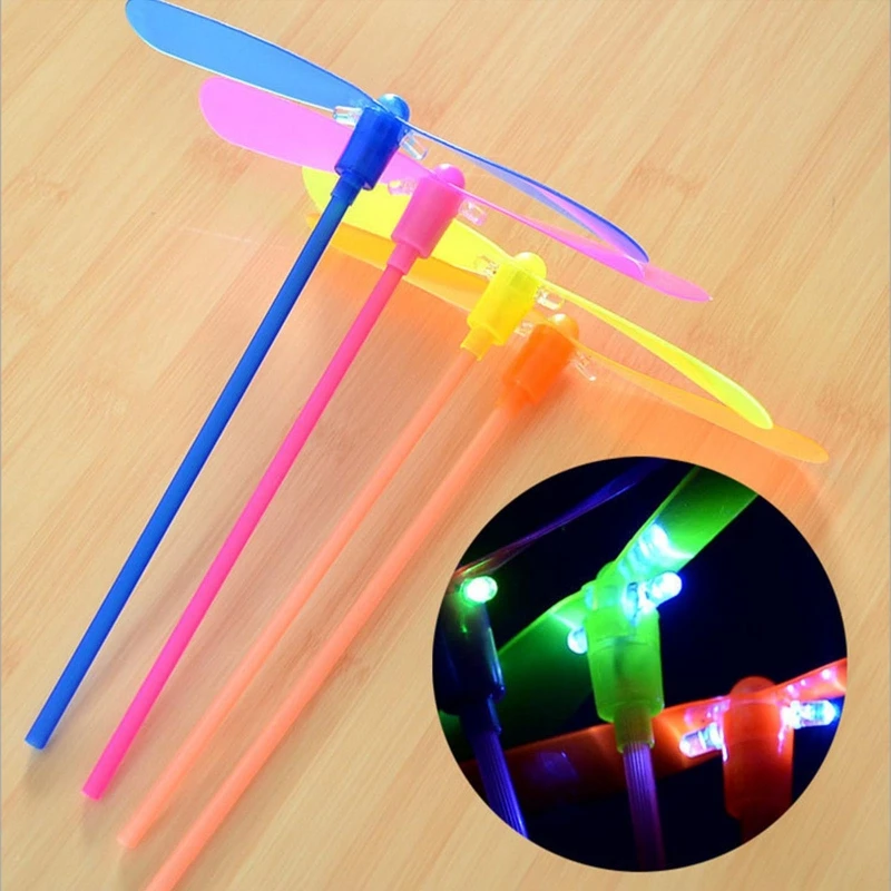 Luminous Flying Toy Outdoor Yard Toy Interactive Toy LED Bamboo Dragonfly for Boys Girls Backyard Children's Day Gift