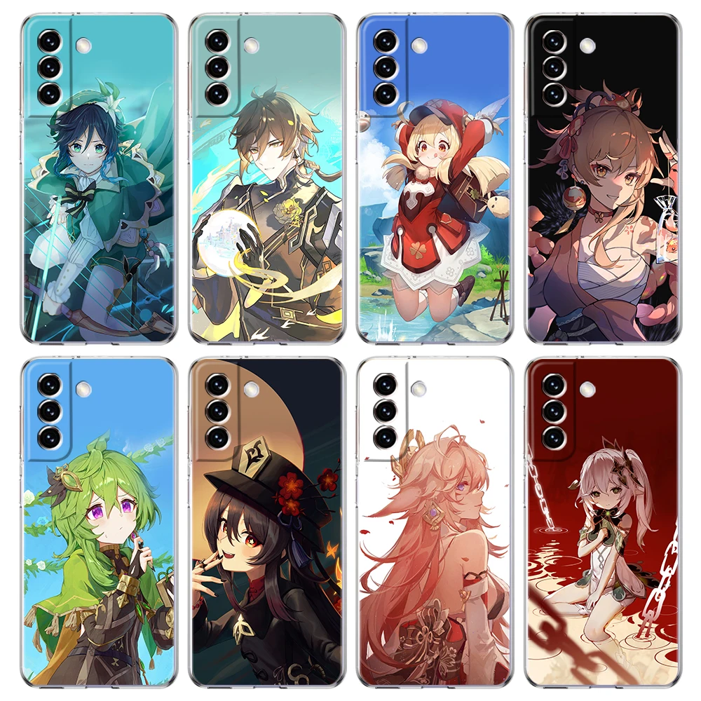 Genshin impact Baizhu Phone Case For Samsung Galaxy S24 Plus S23 S22 S21 S20 FE Ultra 5G S10 S10E S9 Soft Clear Silicone Cover