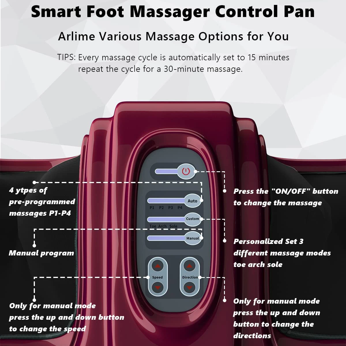 Massaggiatore elettrico per piedi con vibrazione Shiatsu con terapia a rulli Assistenza sanitaria Il telecomando migliora la circolazione sanguigna