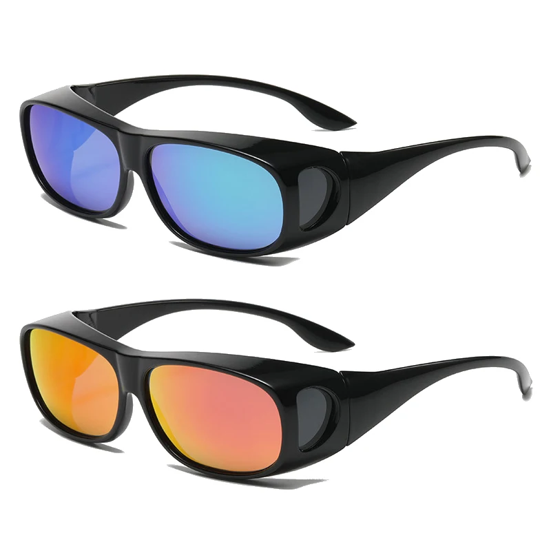 تناسب أكثر من التفاف النظارات الشمسية الرجال النساء المضادة للوهج عدسات مستقطبة 100% UV400 حماية القيادة الرياضة HD نظارات للرؤية الليلية
