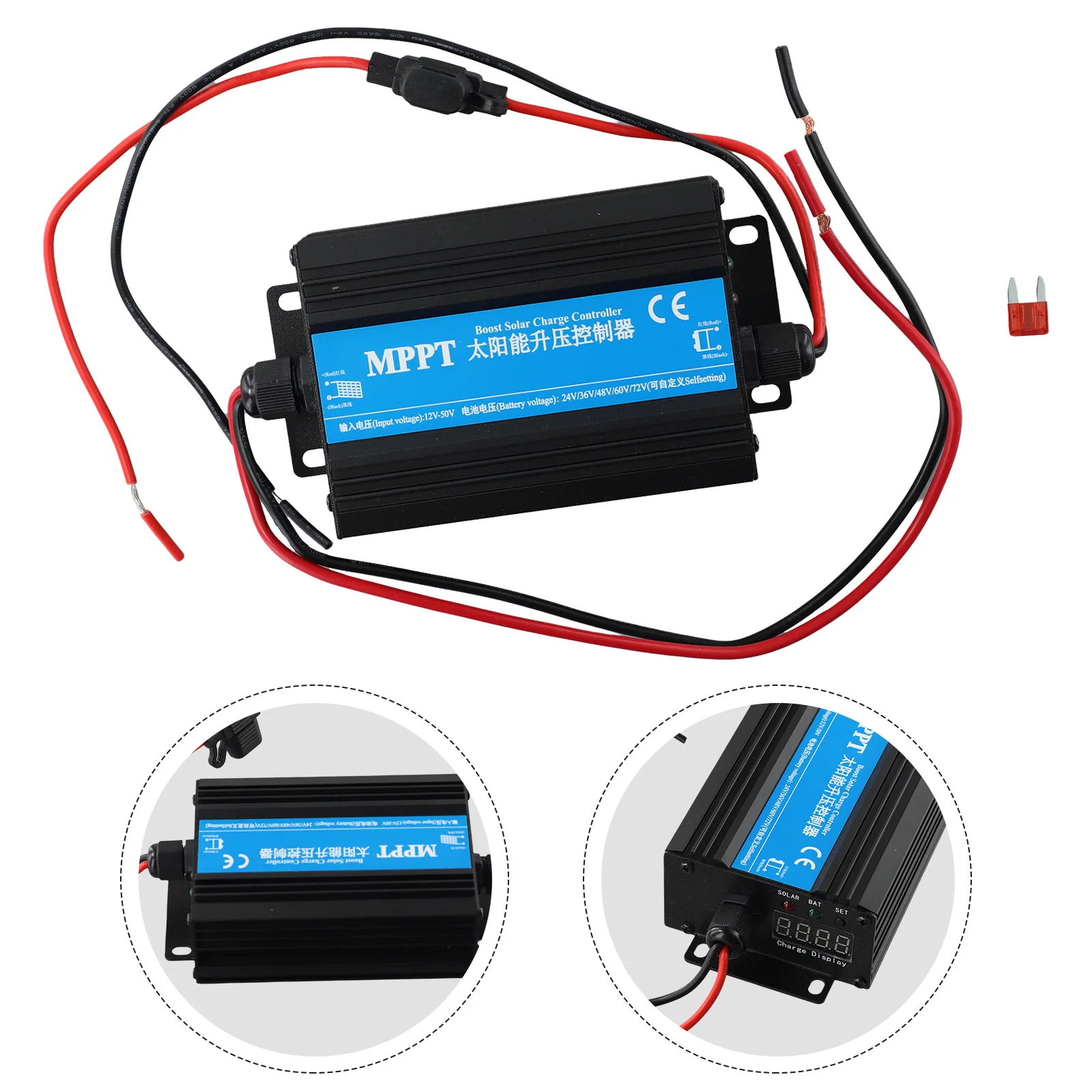 for MPPT Controller for Solar Charge Solar Booster Controller LED Displays Comprehensive Protection Adjustability 24 72V