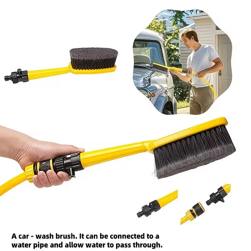 New 1pc Multifunctional Fast Car Washing Brush Head Small And Portable Washing Tool Includes Brush Head Pipe Is Not Included