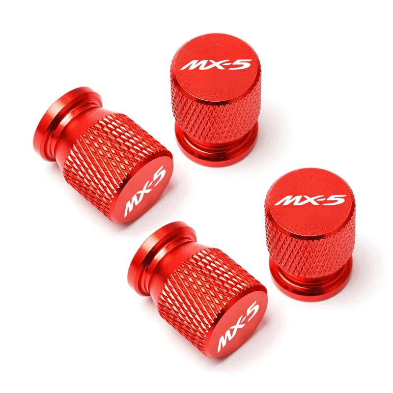 Tapas de válvula de neumático de rueda de coche, cubiertas de vástago de neumático, impermeables, 4 piezas, para Mazda MX5, MX-5, ND, RF, MIATA,