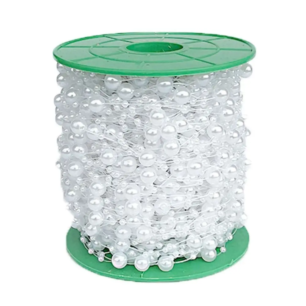 30meters Crystal Beads Line Round Fishing Line Pearls Chain Pearl Diy Dress Sewing Wedding Christmas Tree Decor Costura Beads