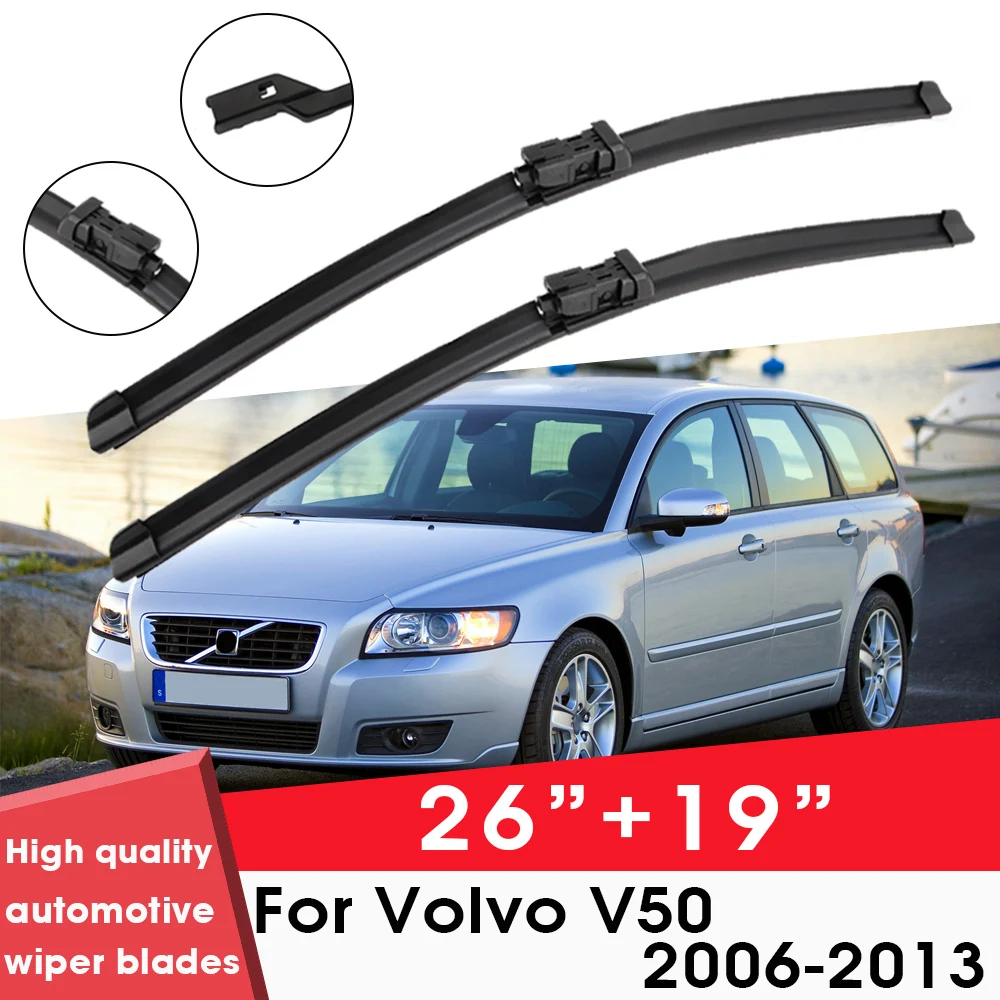 

Car Wiper Blade Blades For Volvo V50 2006-2013 26"+19" Windshield Windscreen Clean Rubber Silicon Cars Wipers Accessories