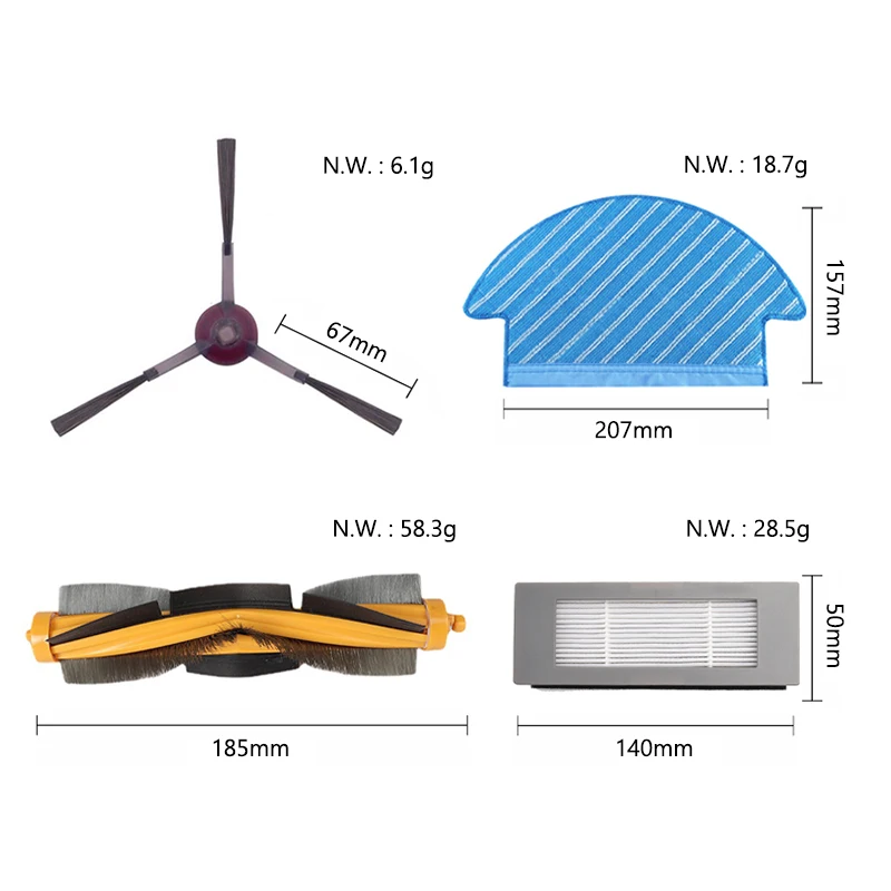 Für ecovacs deebot dn33 dn36 dn55 roboter staubsauger hauptseiten bürste wegwerf mopp tuch hepa filter fit teile zubehör