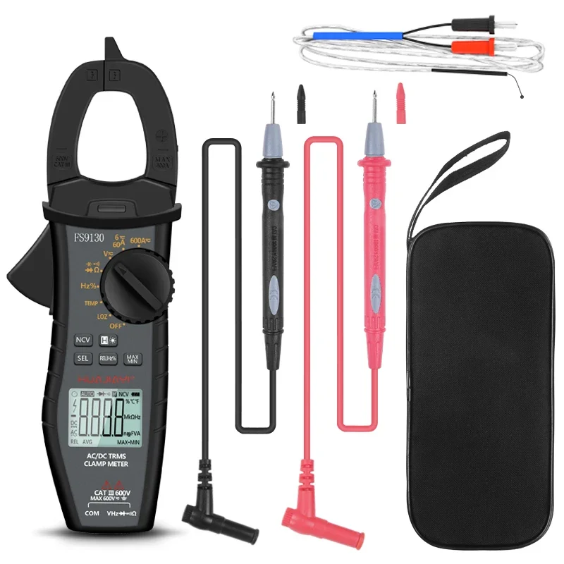 6000 Counts Digital Clamp Meter DC/AC Current 600A Multimeter Professional True RMS Current Capacitance NCV Tester