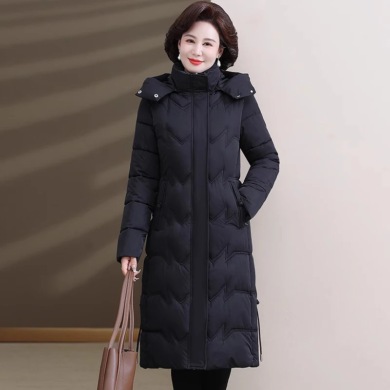 

New Women Winter Long Parkas Fashion Hooded Long Sleeve Wide-waisted Loose Thick Warm Coat Casual Simplicity Cotton-padded Coat