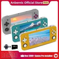 ANBERNIC RG505 Consola de juegos portátil Android 12 Unisoc Tiger T618 128G incorporada Precargada 3172 juegos Pantalla OLED de 4,95 pulgadas