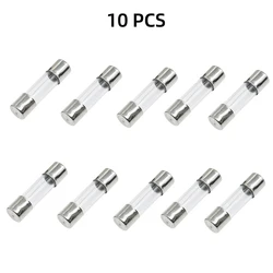 10PCS Fast Blow Glass Tube Fuses 250V 1A 2A 3A 4A 5A 7A 8A 10A Glass Tube Fuse 5x20mm 6x30mm Automotive AMP Fuse AntiOvercurrent